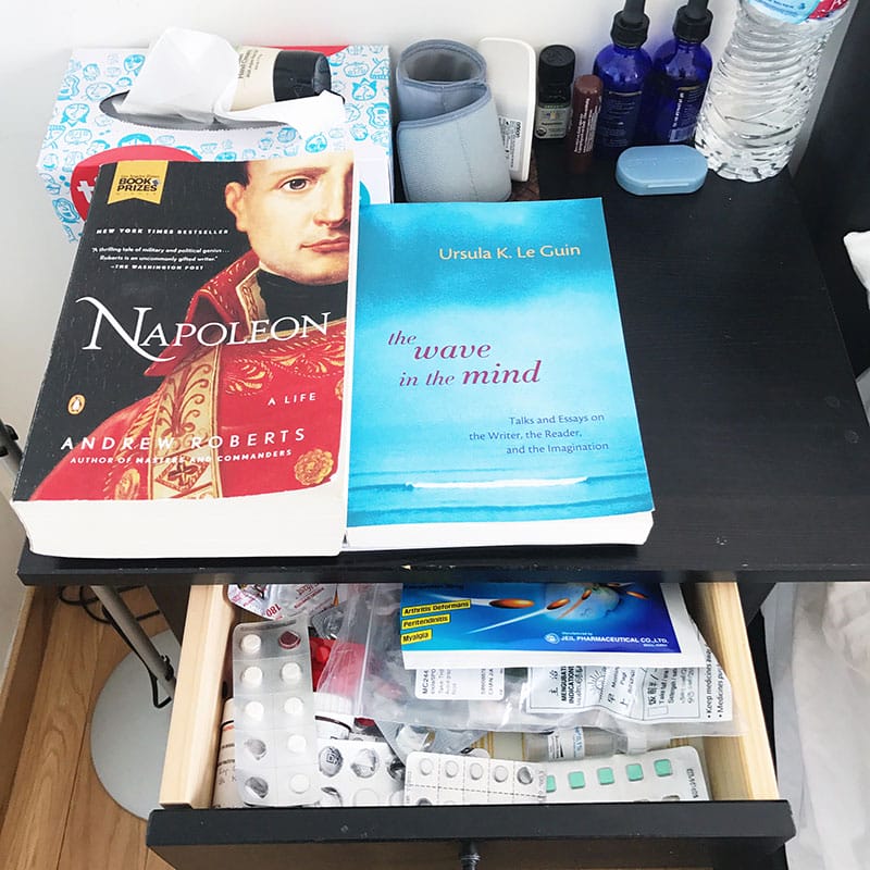 Drawerful of meds at my bedside table #besideChronicBeside - read more at www.achronicvoice.com