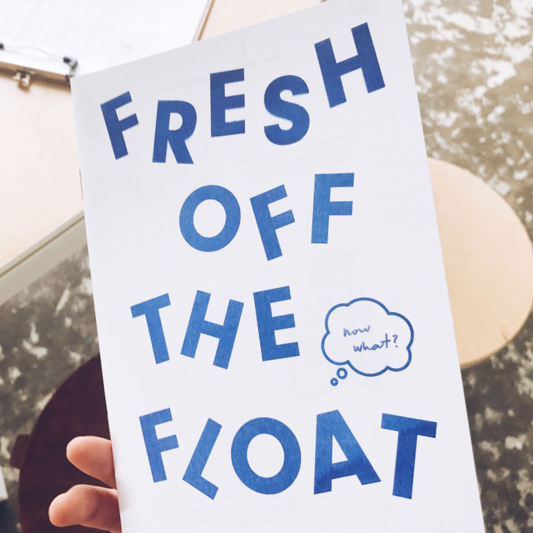 Palm Avenue Float Club's floatation therapy education booklet