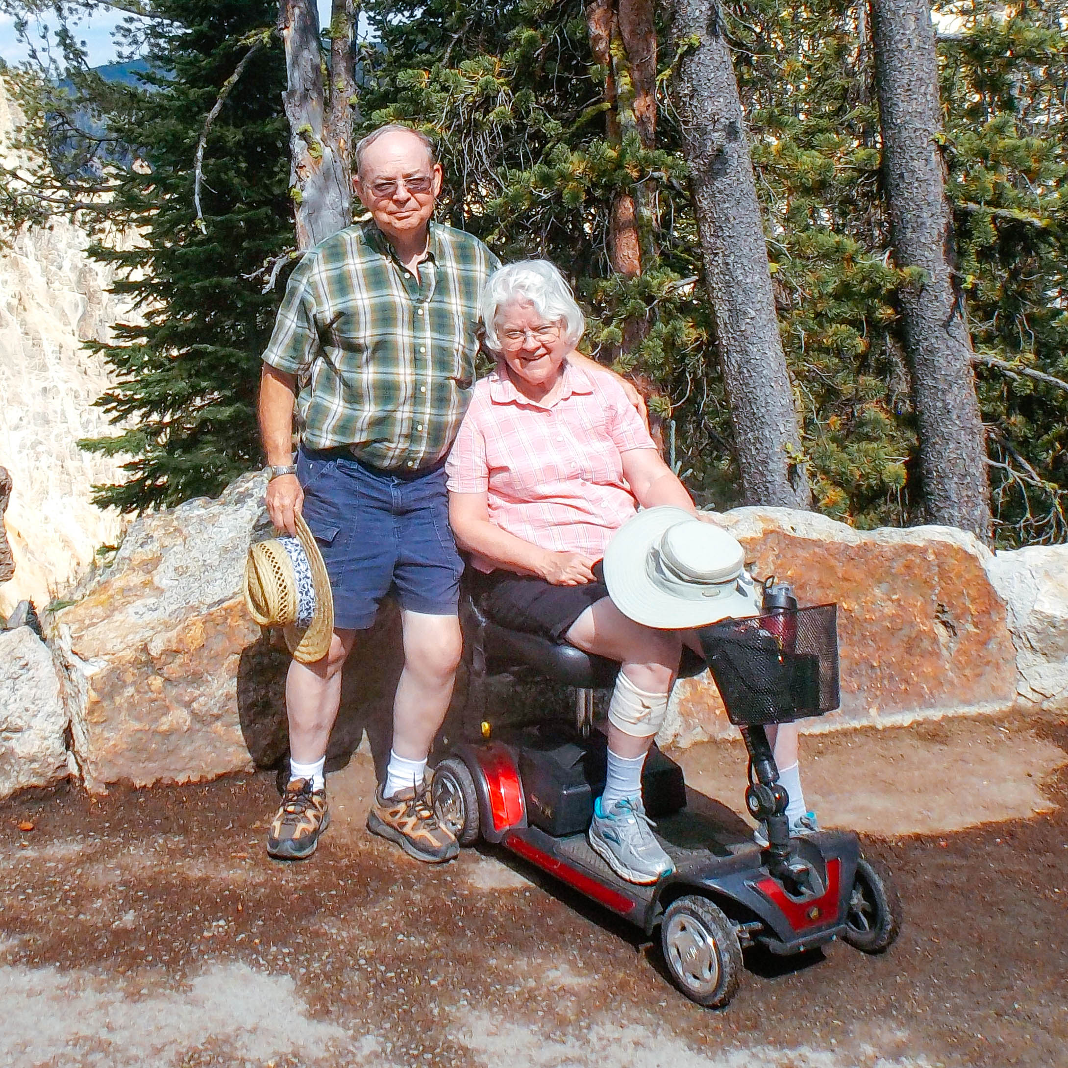Carole Griffitts and her husband, Joe, sightseeing at Yellowstone.