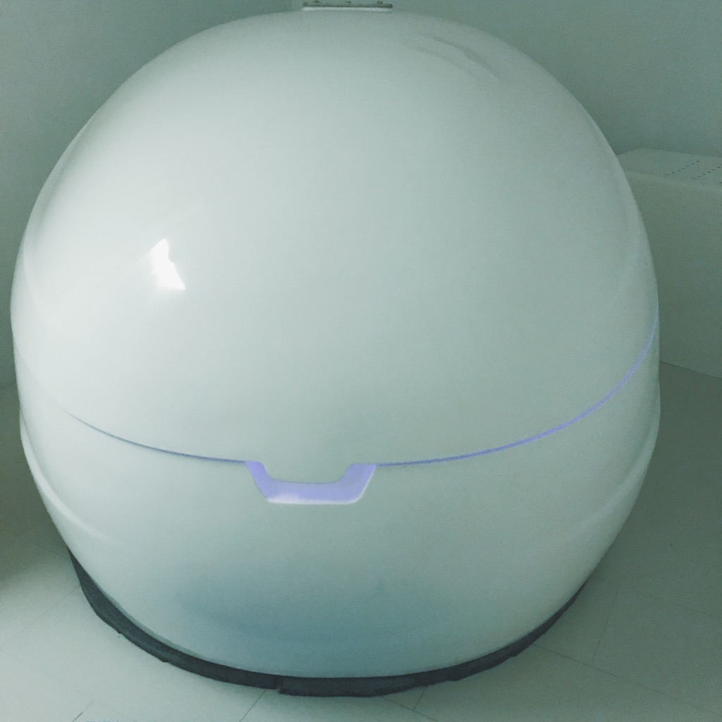 Closed floatation pod at Palm Avenue Float Club, Singapore