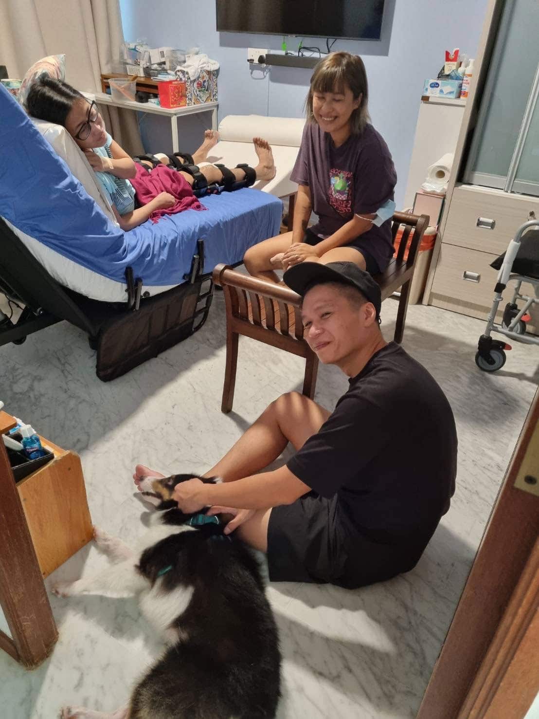 Lovely friends visiting and taking care of my dog for a while whilst my knees recover from surgery