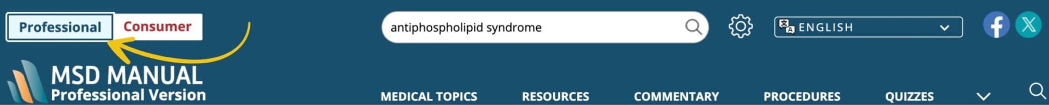 Choosing the ‘physician’ rather than ‘consumer’ version of medical articles to read.