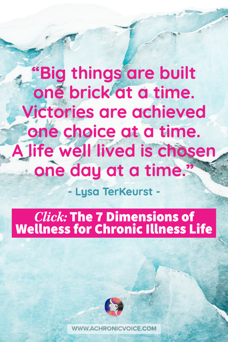 'Big things are built one brick at a time. Victories are achieved one choice at a time. A life well lived is chosen one day at a time.' – Lysa TerKeurst Quote