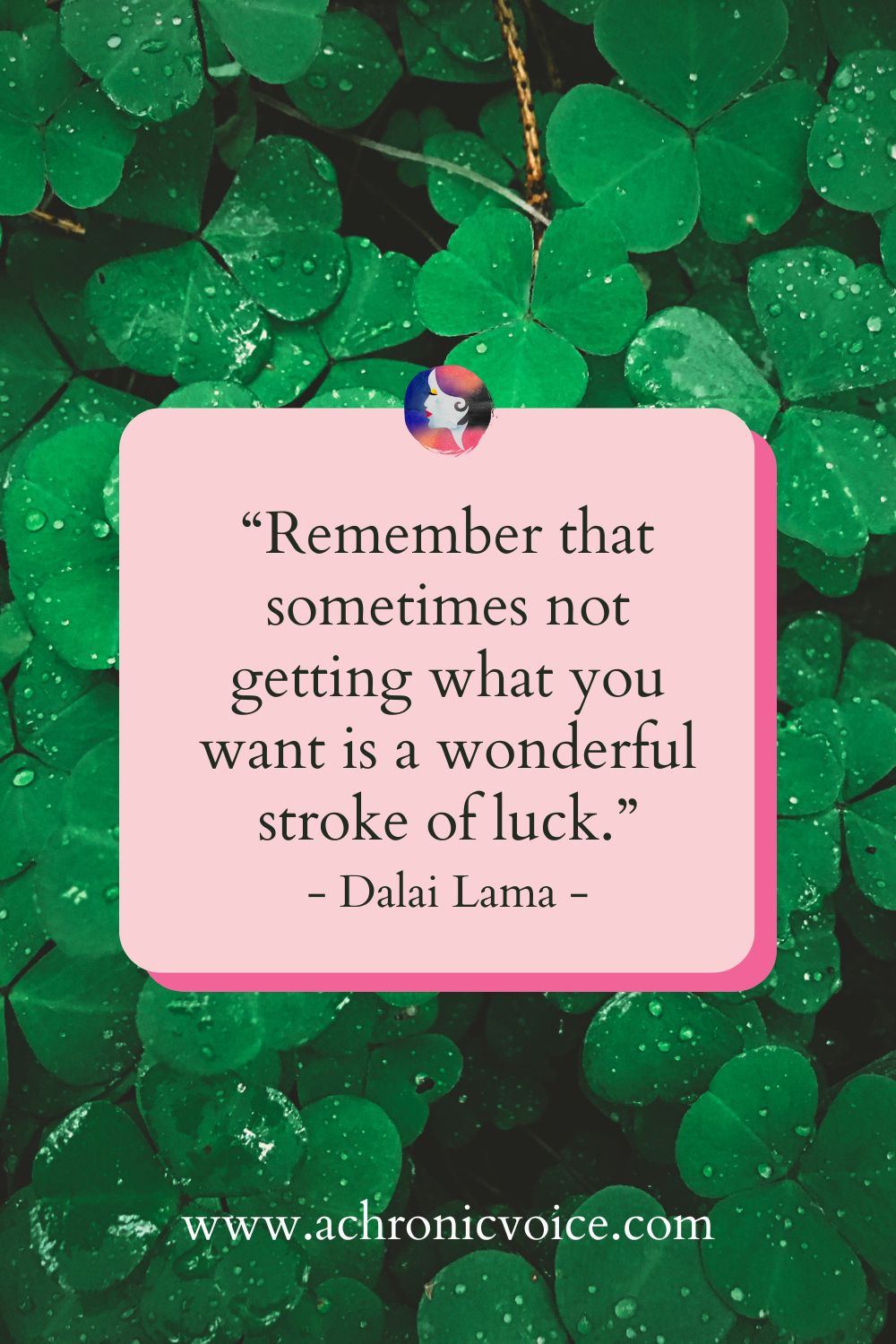 “Remember that sometimes not getting what you want is a wonderful stroke of luck.” — Dalai Lama
